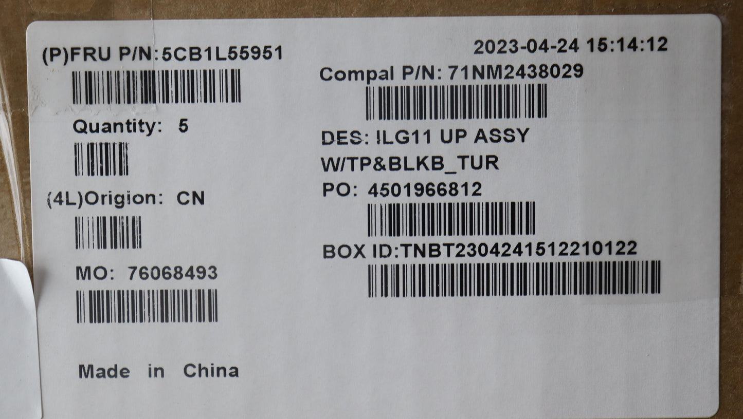 Lenovo Cover Upper Case Assembly Tur - 5CB1L55951