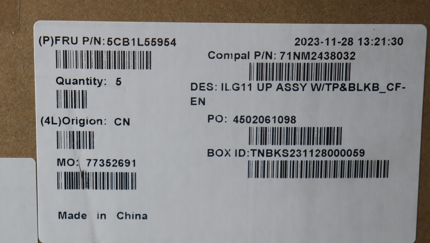 Lenovo Cover Upper Case Assembly Fra/ - 5CB1L55954