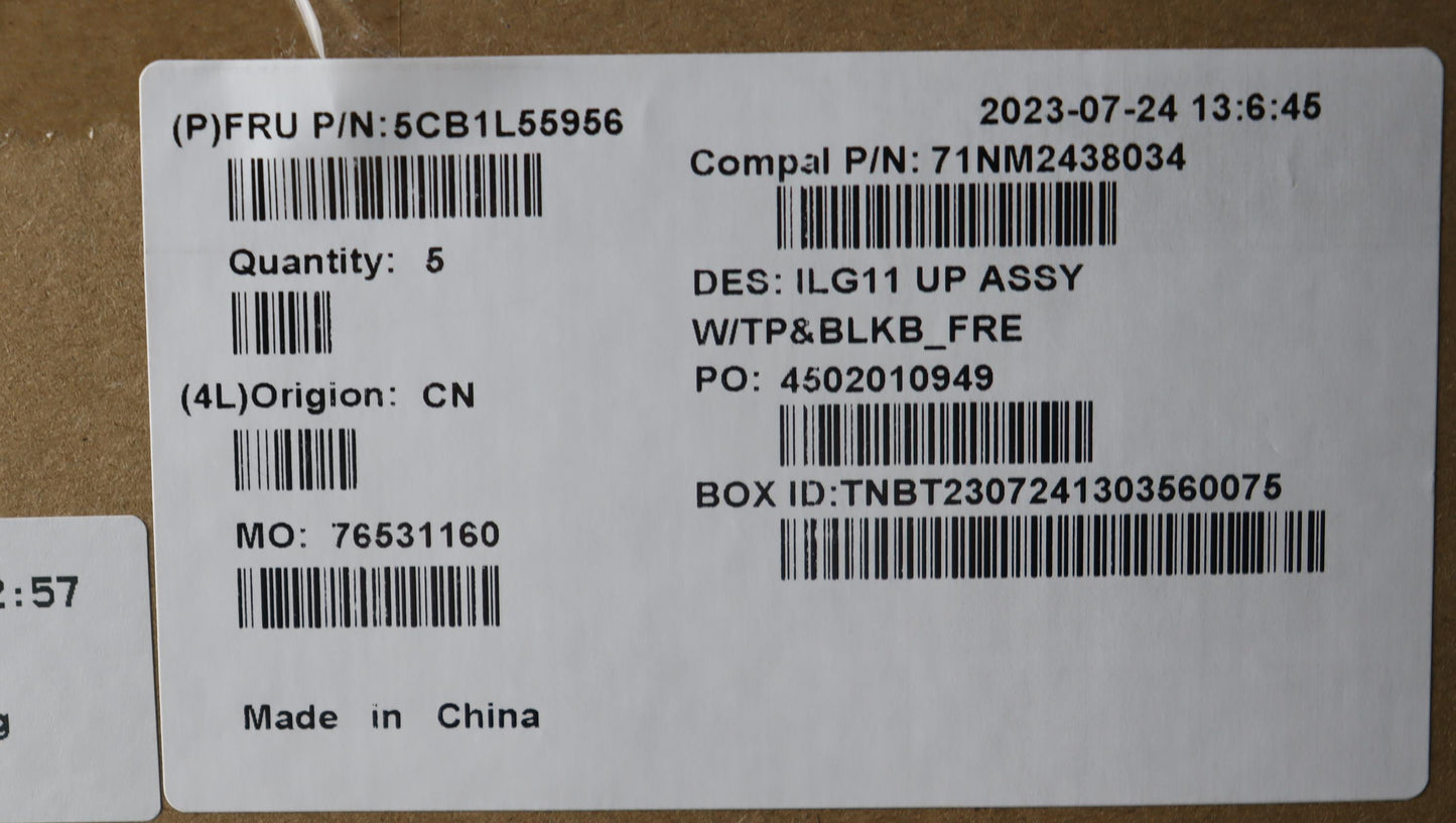 Lenovo Cover Upper Case Assembly Fra - 5CB1L55956