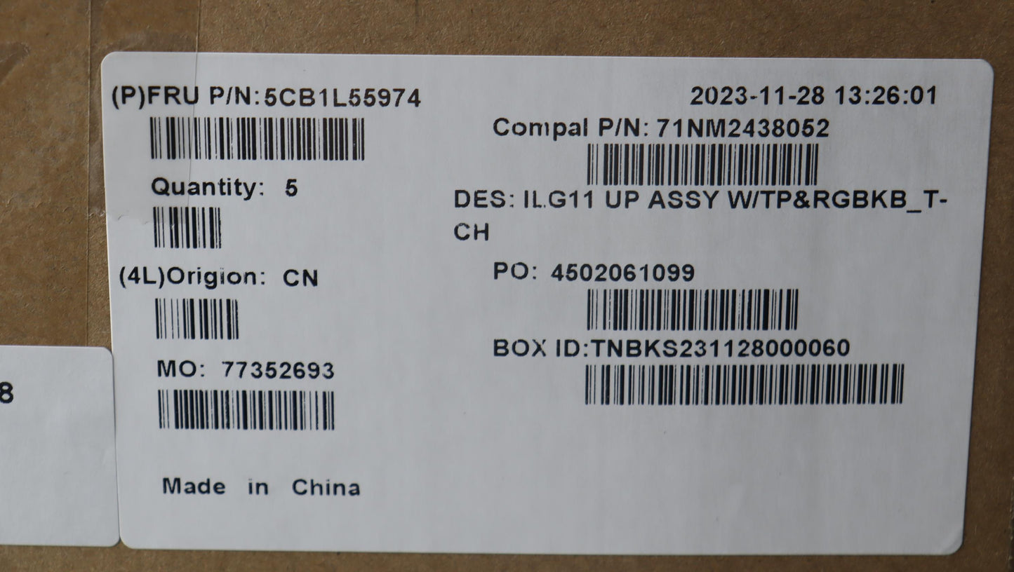 Lenovo Cover Upper Case Assembly Tc C - 5CB1L55974