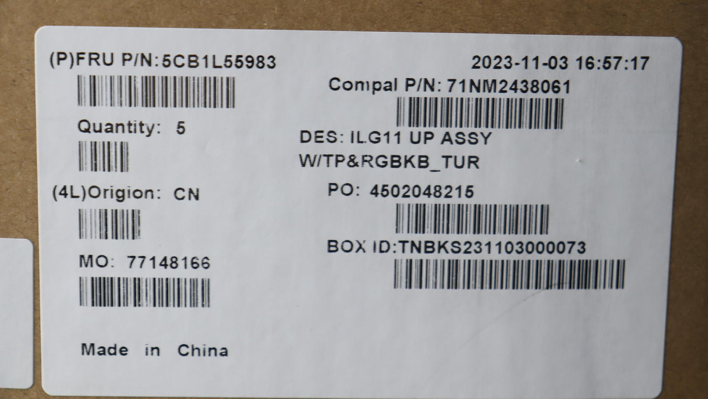 Lenovo Cover Upper Case Assembly Tur - 5CB1L55983