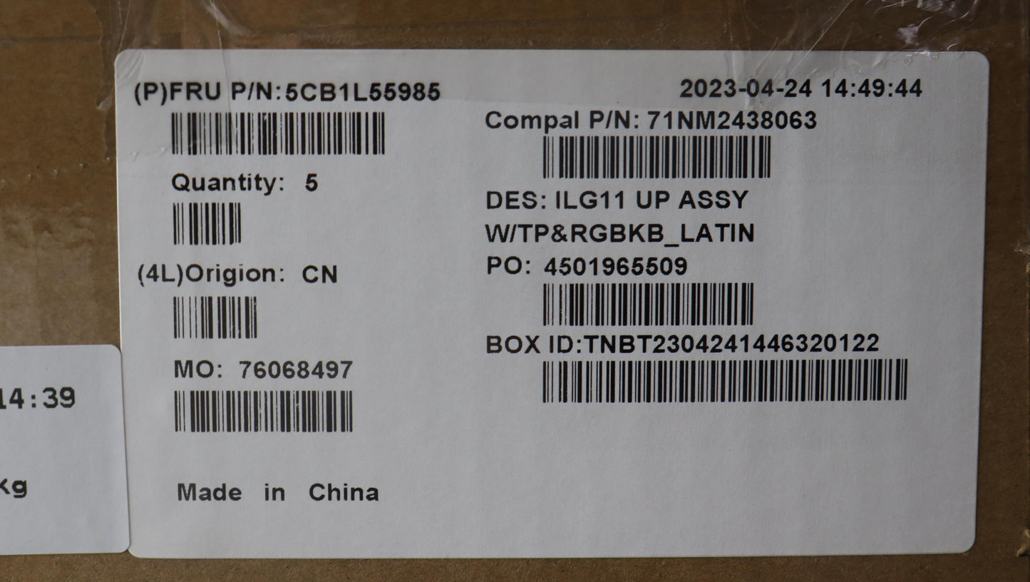 Lenovo Laptop Upper Case Assembly - 5CB1L55985
