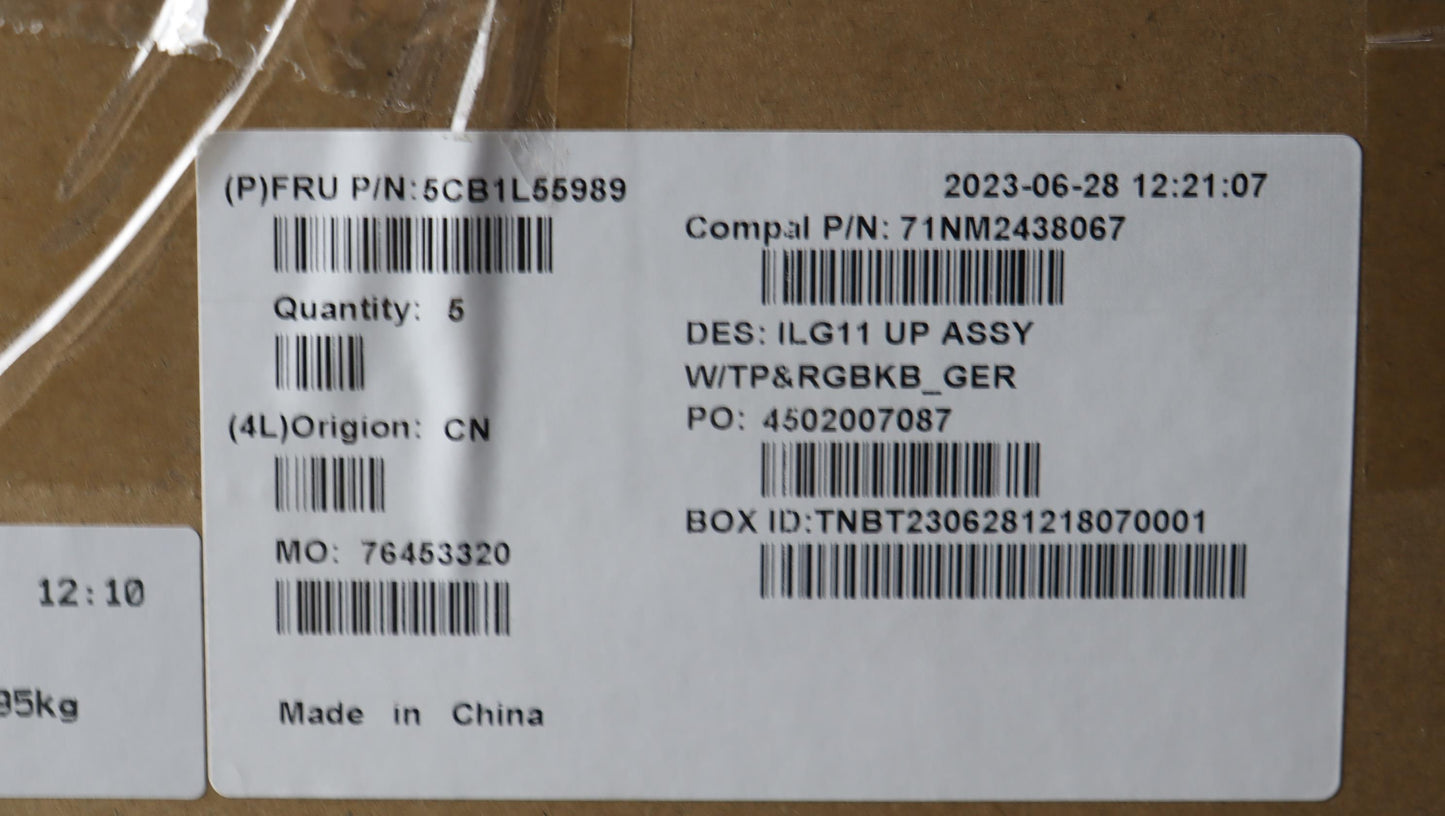 Lenovo Cover Upper Case Assembly Ger - 5CB1L55989