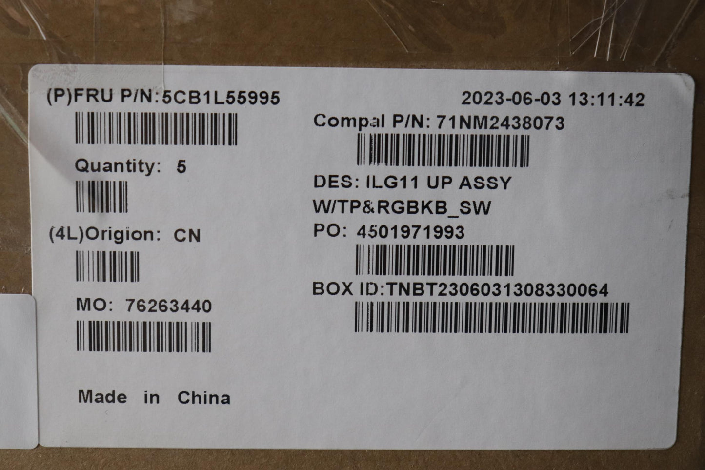 Lenovo Cover Upper Case Assembly Sws - 5CB1L55995