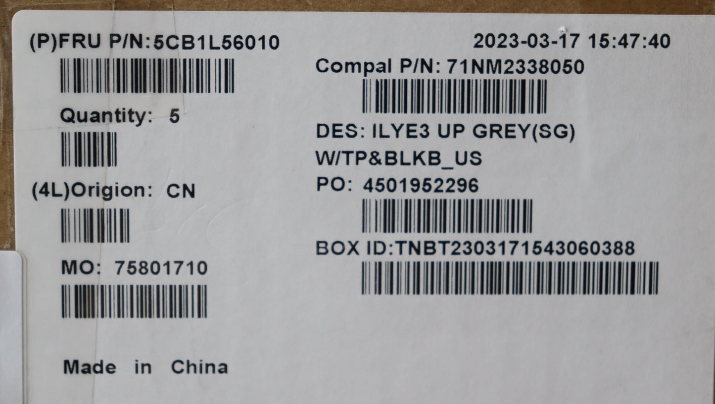 Lenovo Cover Upper Case Assembly Eng - 5CB1L56010