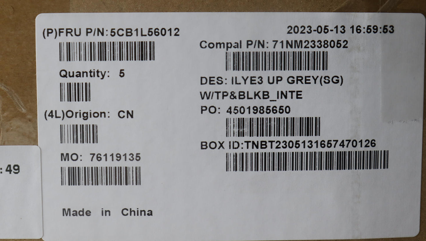 Lenovo Cover Upper Case Assembly Euro - 5CB1L56012