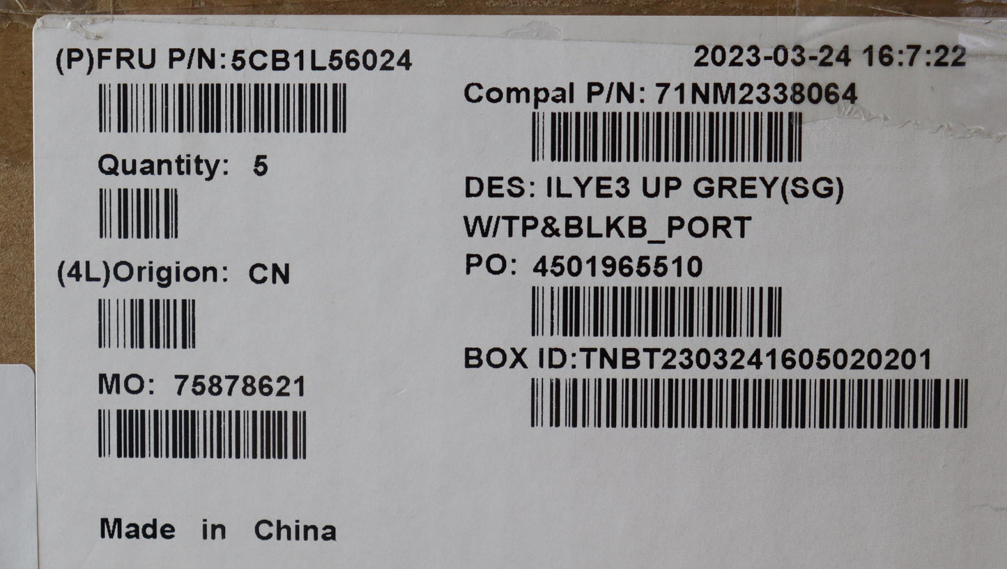 Lenovo Cover Upper Case Assembly Por - 5CB1L56024