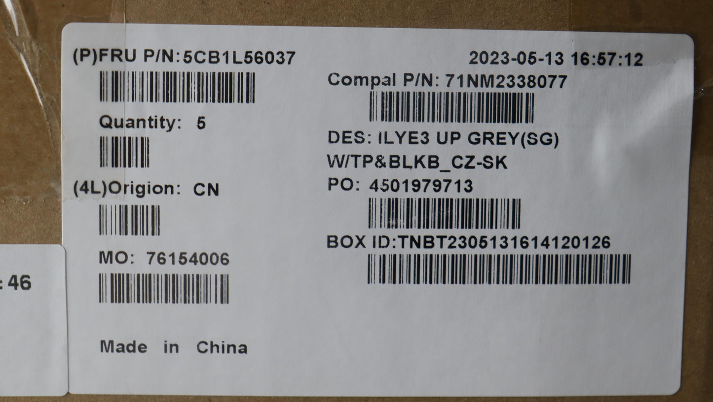 Lenovo Cover Upper Case Assembly Cze/ - 5CB1L56037