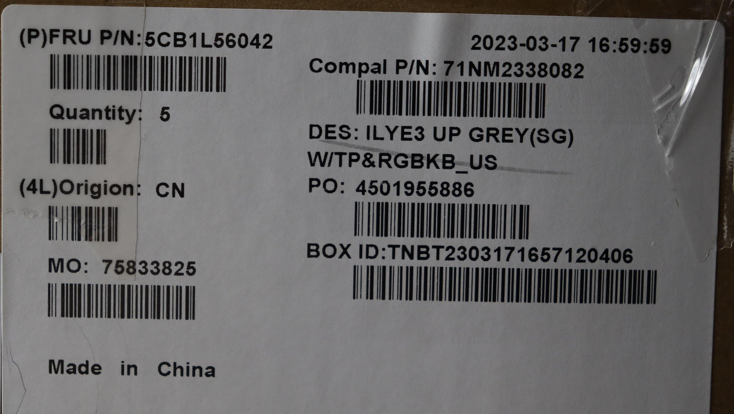 Lenovo Cover Upper Case Assembly Eng - 5CB1L56042