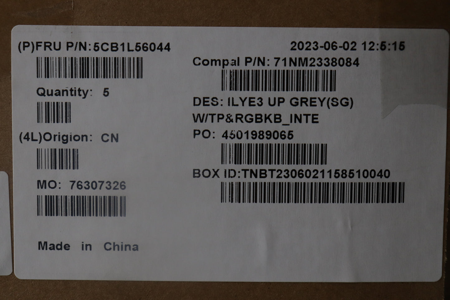 Lenovo Cover Upper Case Assembly Euro - 5CB1L56044