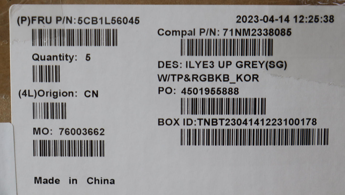Lenovo Cover Upper Case Assembly Kor - 5CB1L56045