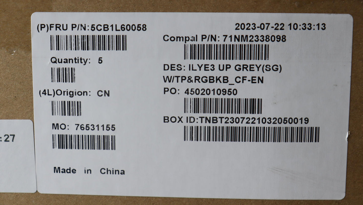 Lenovo Cover Upper Case Assembly Fra/ - 5CB1L60058