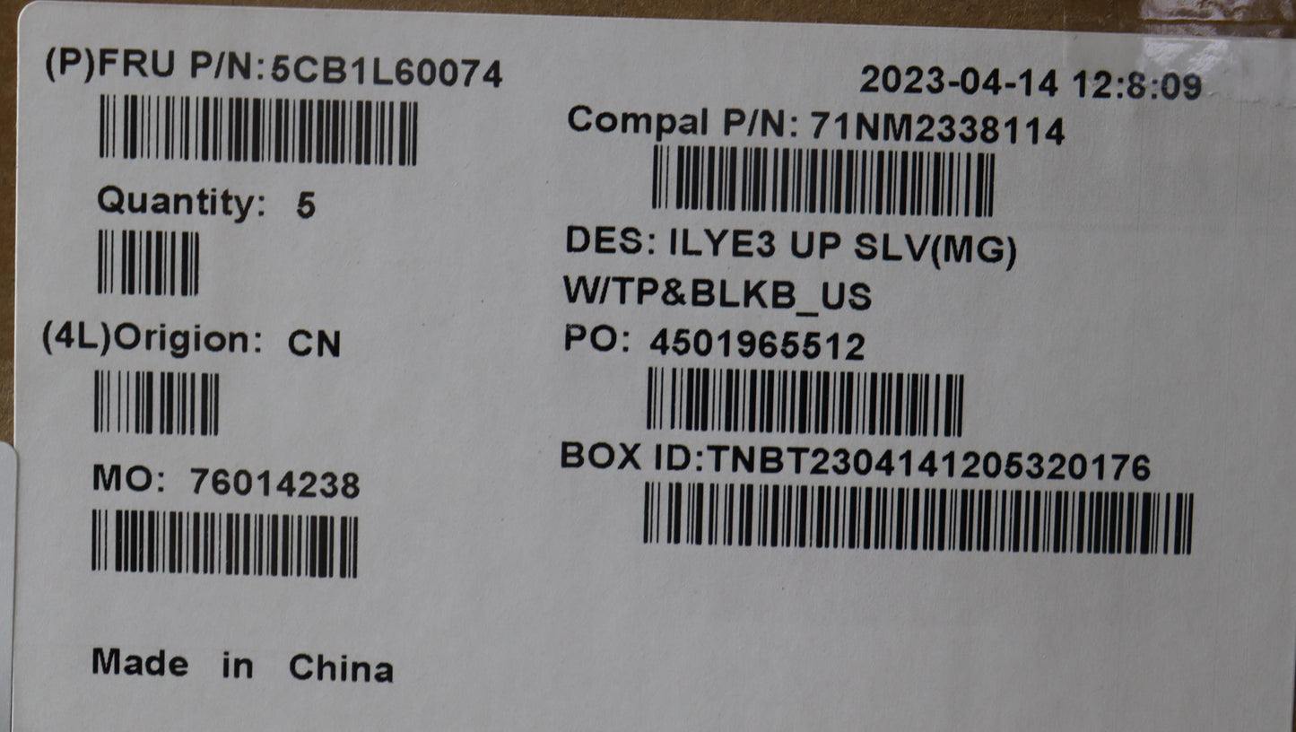 Lenovo Cover Upper Case Assembly Eng - 5CB1L60074