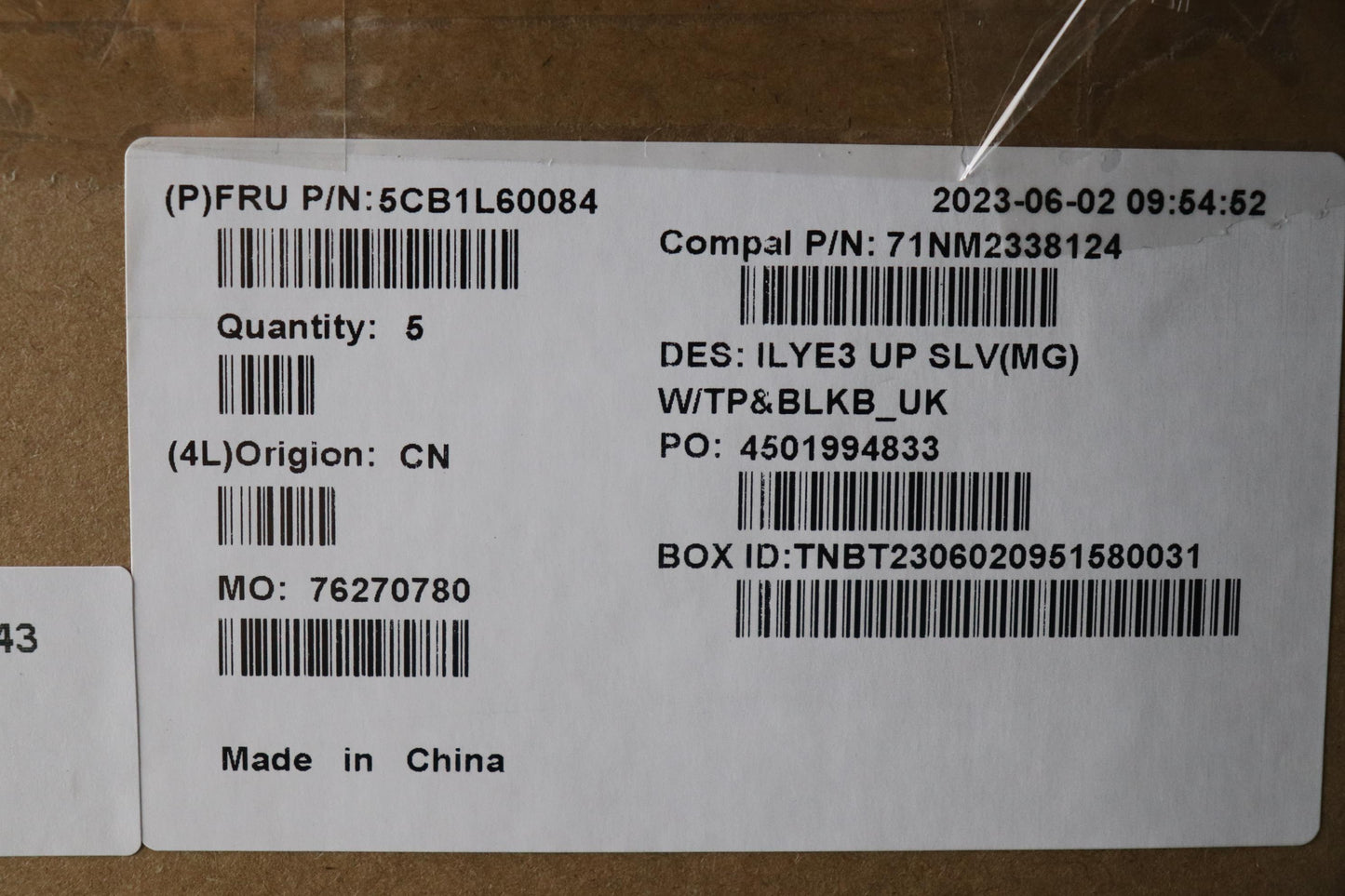 Lenovo Cover Upper Case Assembly Uke - 5CB1L60084