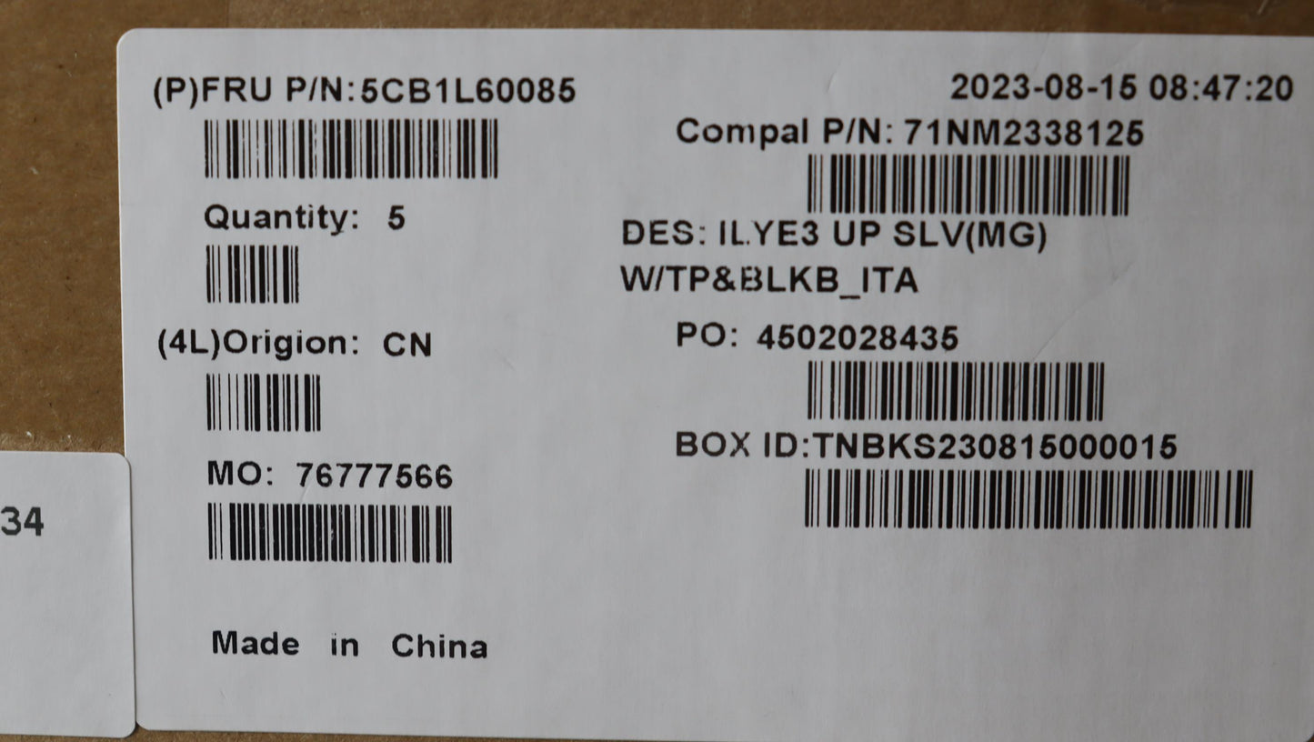 Lenovo Cover Upper Case Assembly Ita - 5CB1L60085