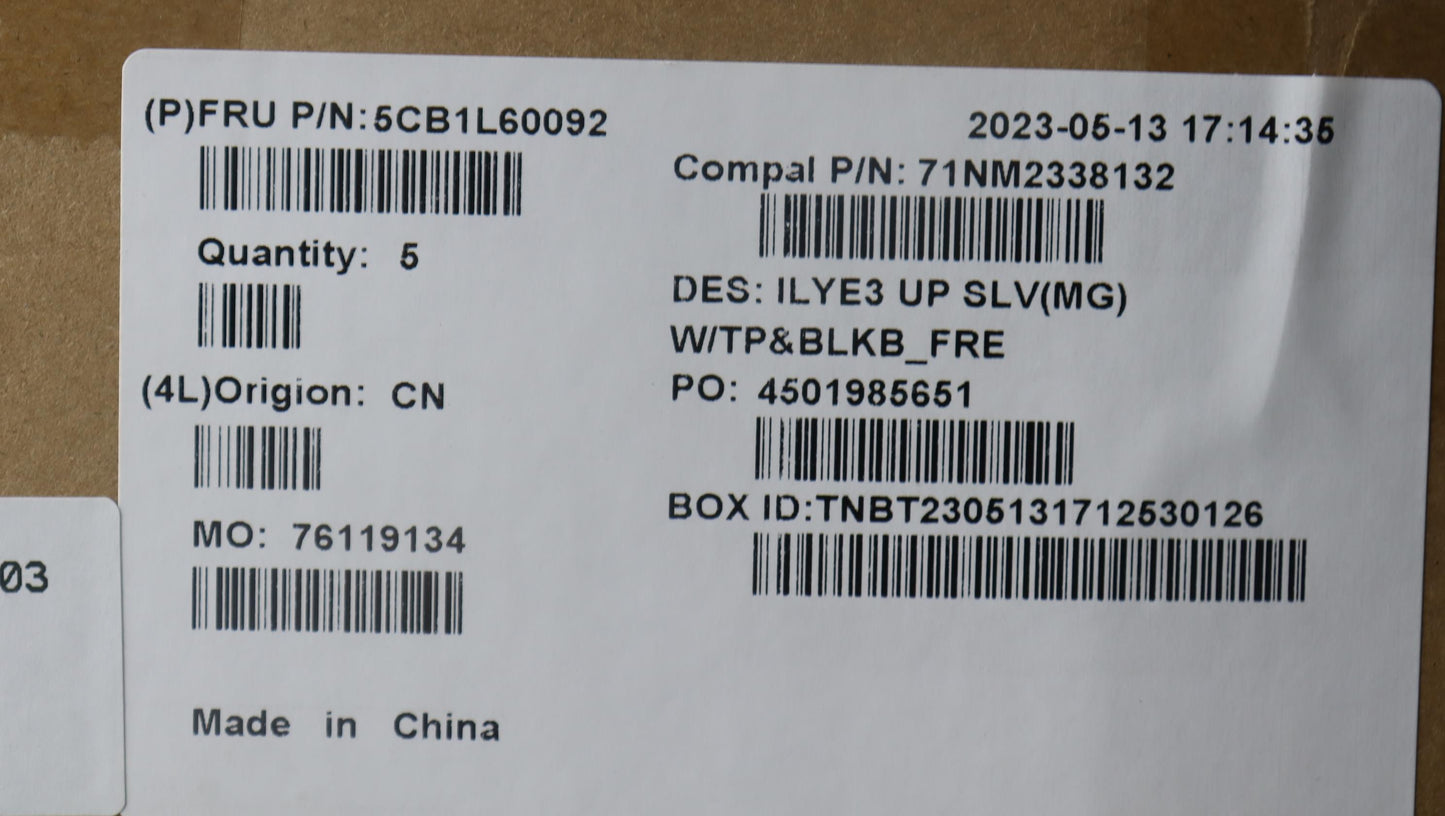 Lenovo Cover Upper Case Assembly Fra - 5CB1L60092