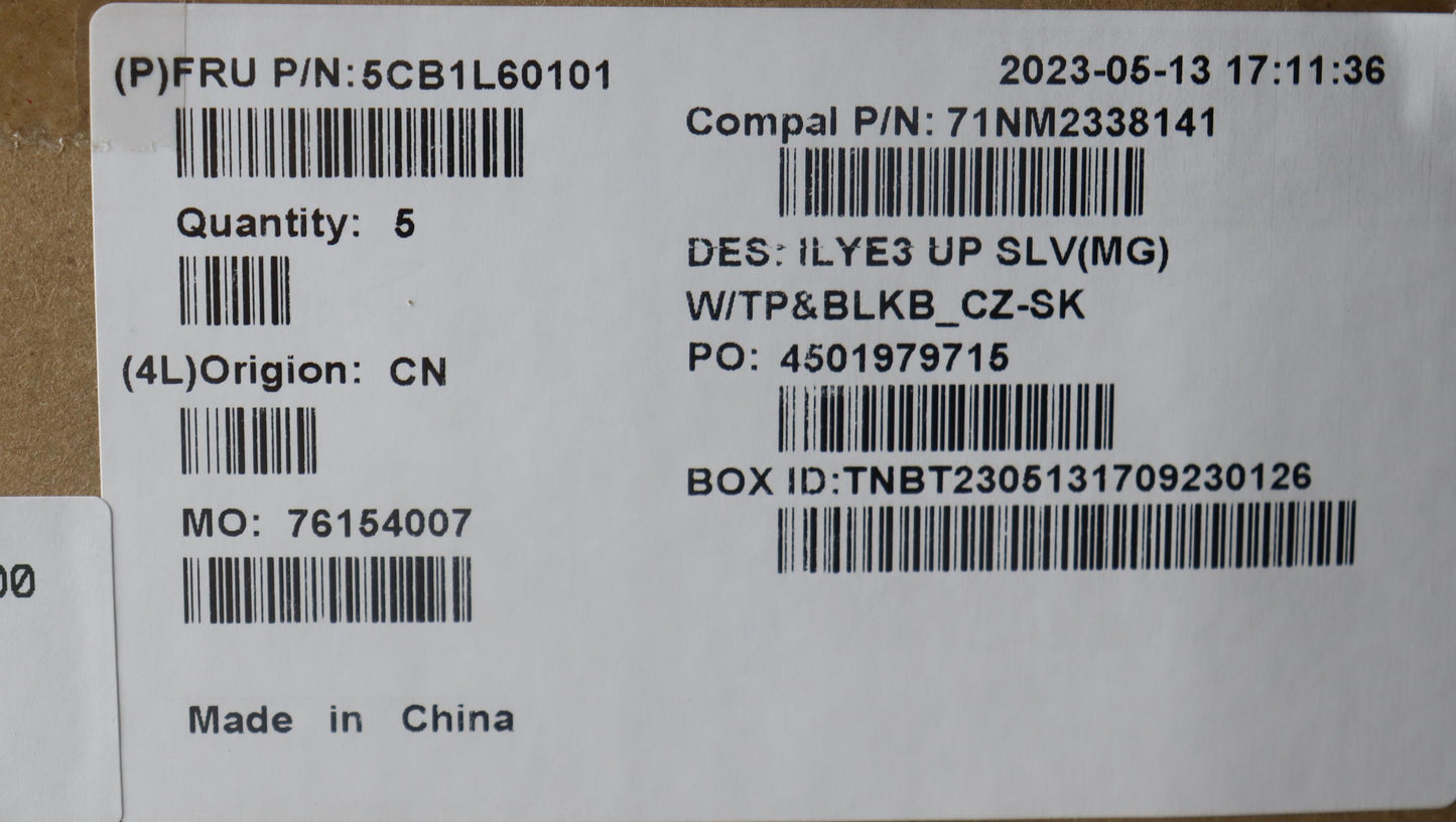 Lenovo Cover Upper Case Assembly Cze/ - 5CB1L60101