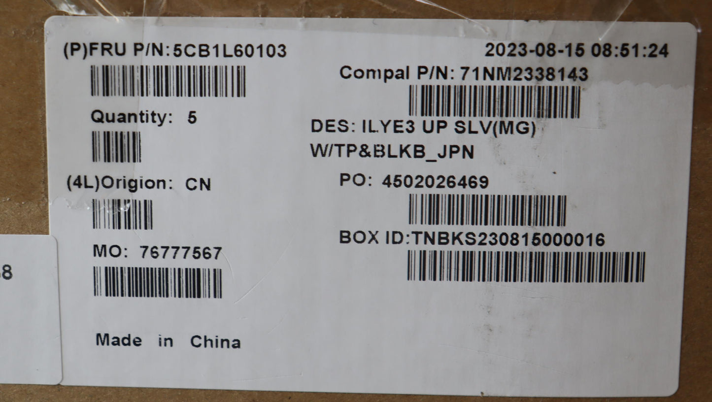 Lenovo Cover Upper Case Assembly Jpn - 5CB1L60103