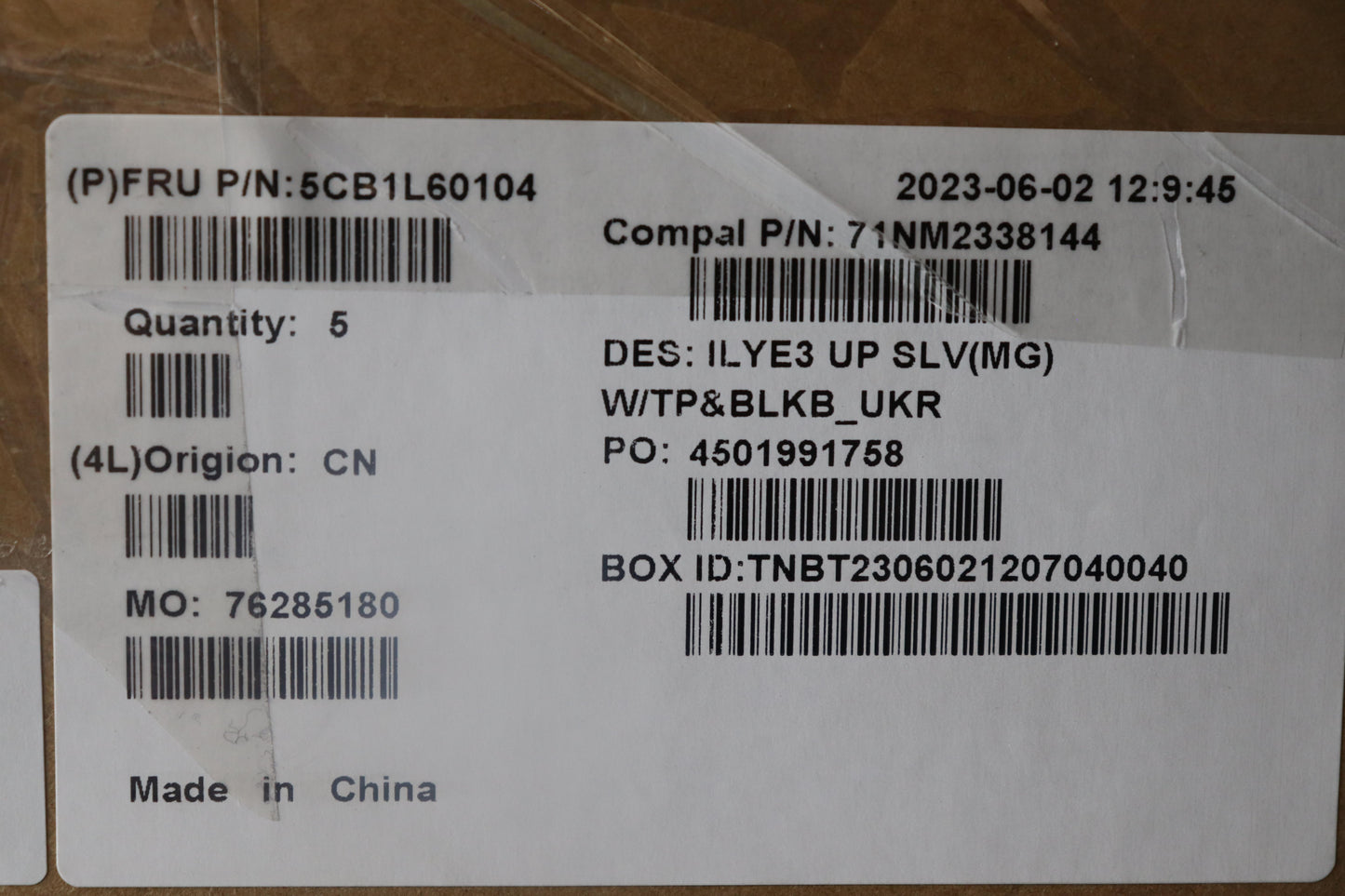 Lenovo Cover Upper Case Assembly Ukr - 5CB1L60104