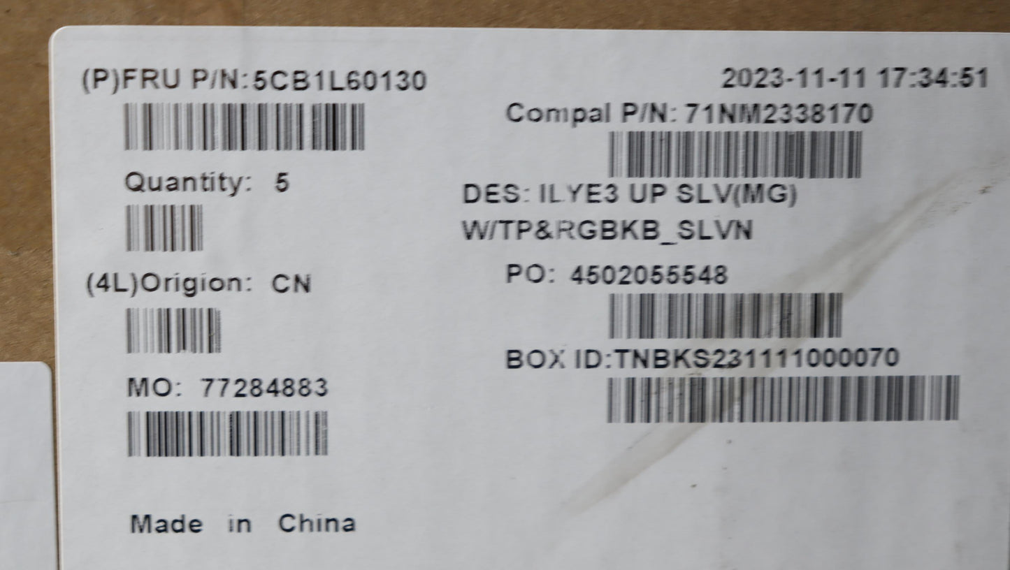 Lenovo Cover Upper Case Assembly Slv - 5CB1L60130
