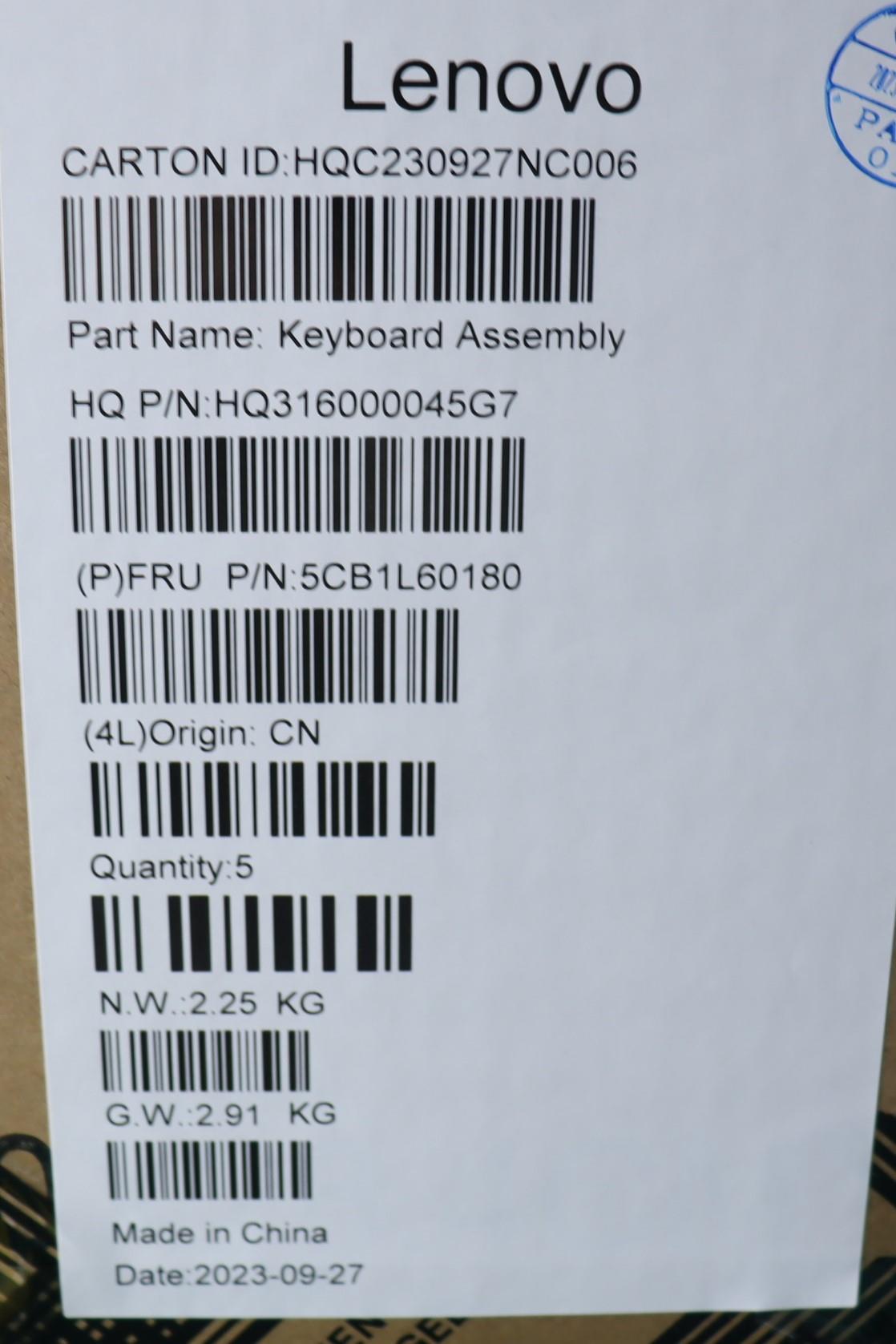 Lenovo Cover Upper Case Assembly Ger_ - 5CB1L60180