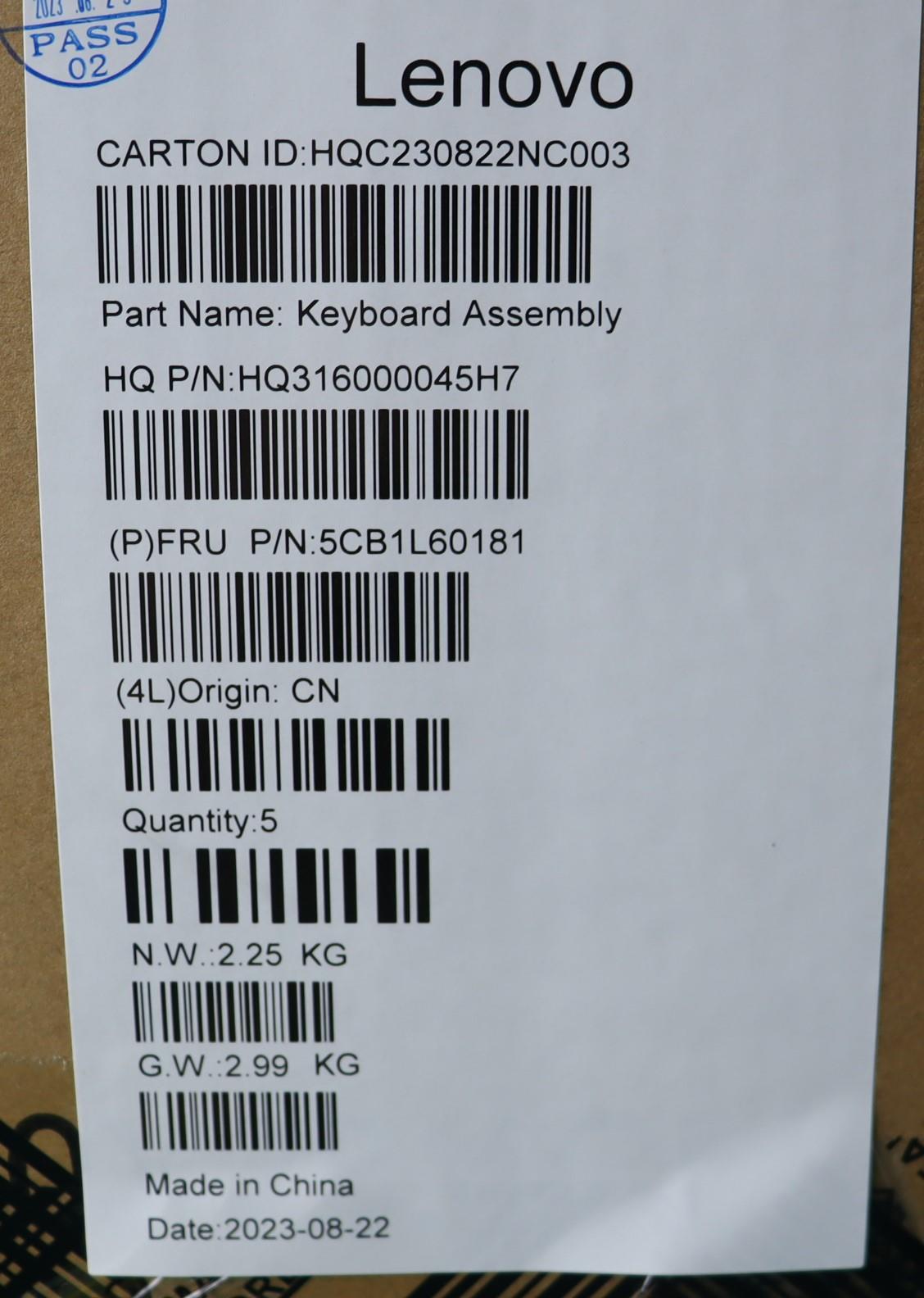 Lenovo Cover Upper Case Assembly Gre_ - 5CB1L60181