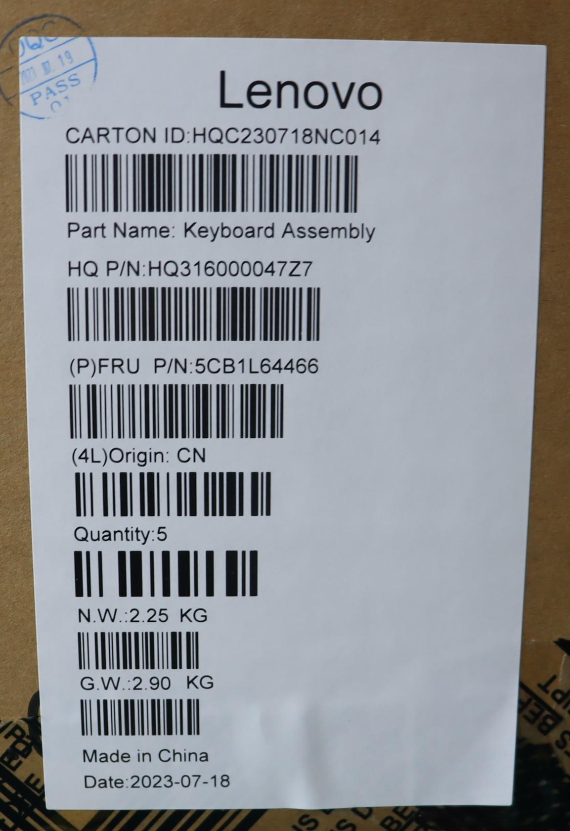 Lenovo Cover Upper Case Assembly Cze/ - 5CB1L64466