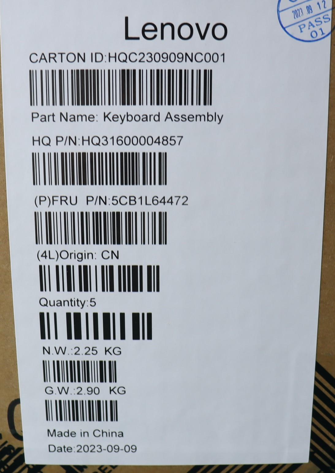 Lenovo Cover Upper Case Assembly Ger_ - 5CB1L64472