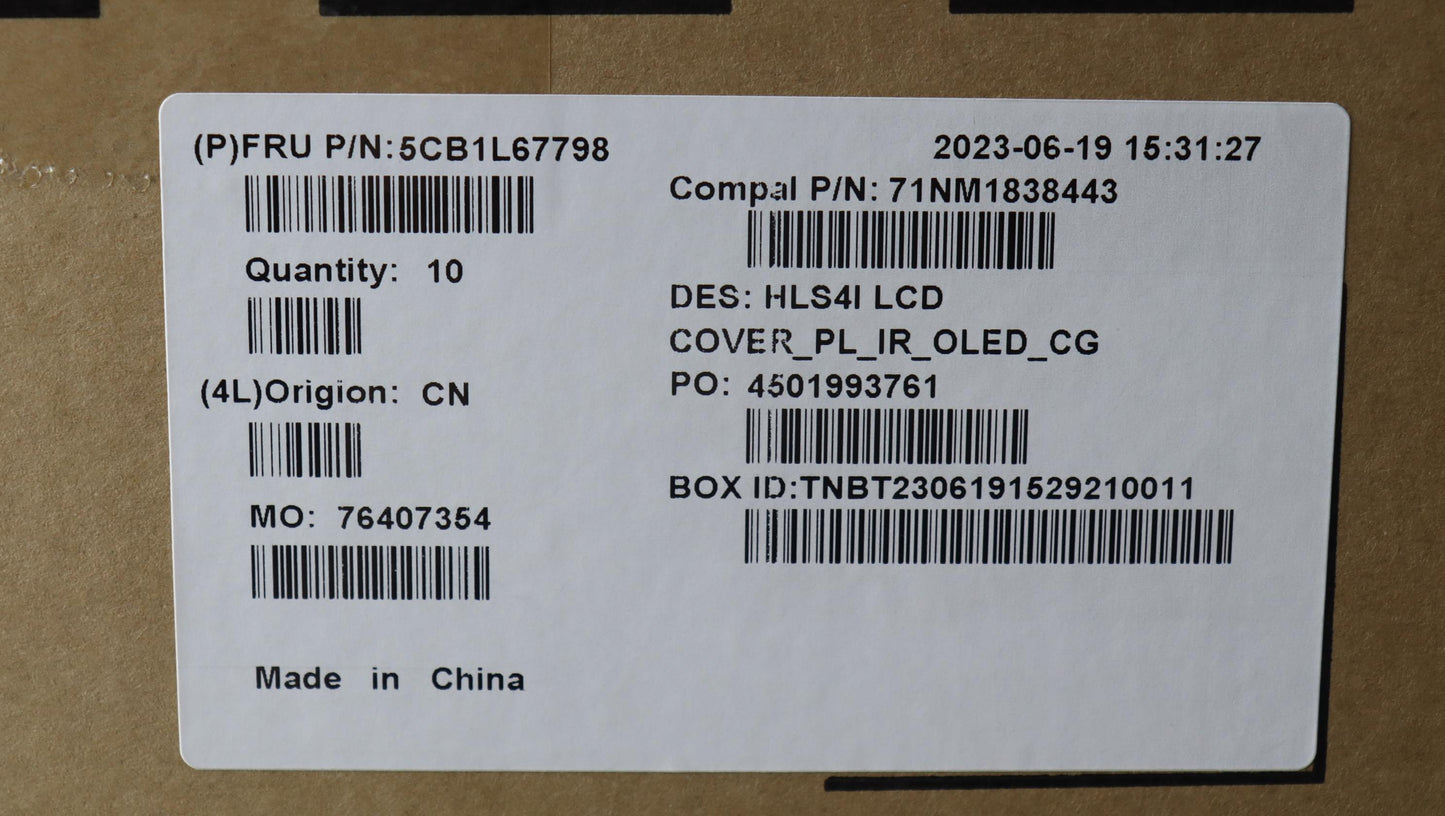 Lenovo Cover Lcd Cover W/Ant C82Xd Ol - 5CB1L67798