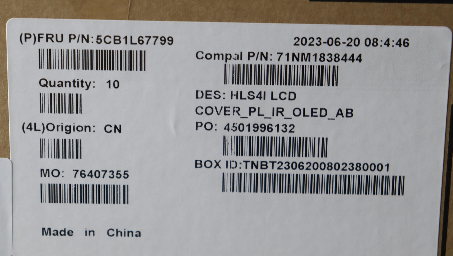 Lenovo Cover Lcd Cover W/Ant C82Xd Ol - 5CB1L67799