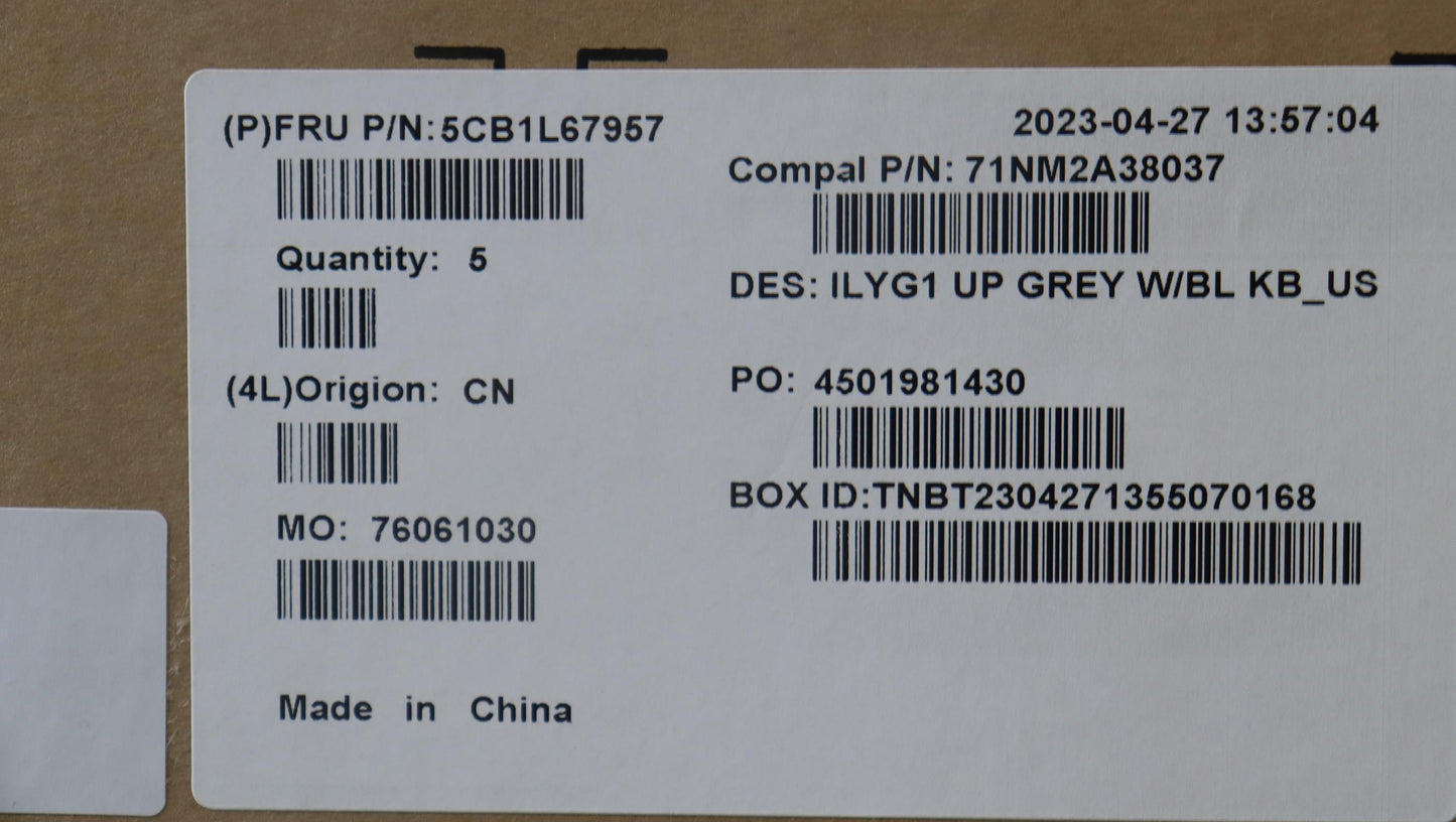 Lenovo Cover Upper Case Assembly Eng - 5CB1L67957