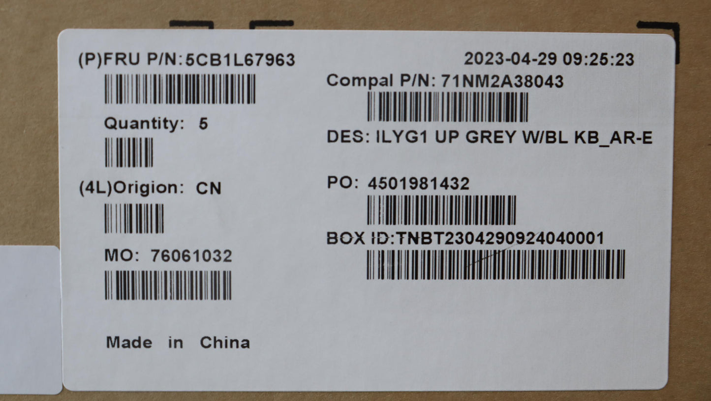 Lenovo Cover Upper Case Assembly Ara - 5CB1L67963