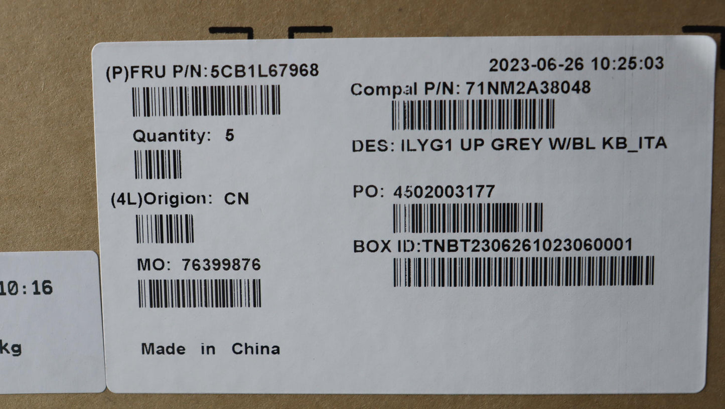 Lenovo Cover Upper Case Assembly Ita - 5CB1L67968