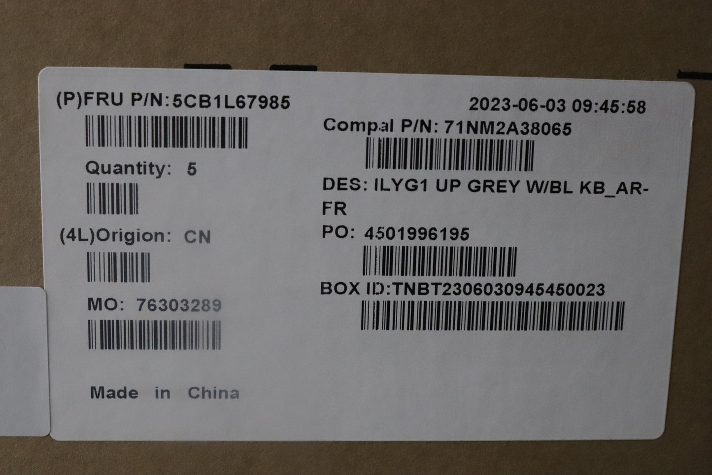 Lenovo Cover Upper Case Assembly Fra/ - 5CB1L67985