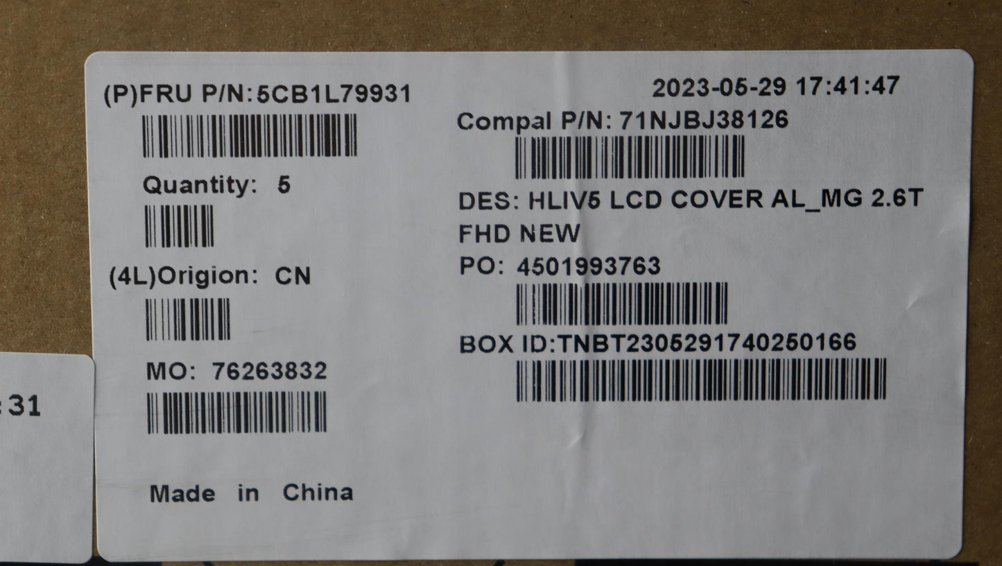 Lenovo Cover Lcd Cover C 21Jf Mg 2.6T - 5CB1L79931