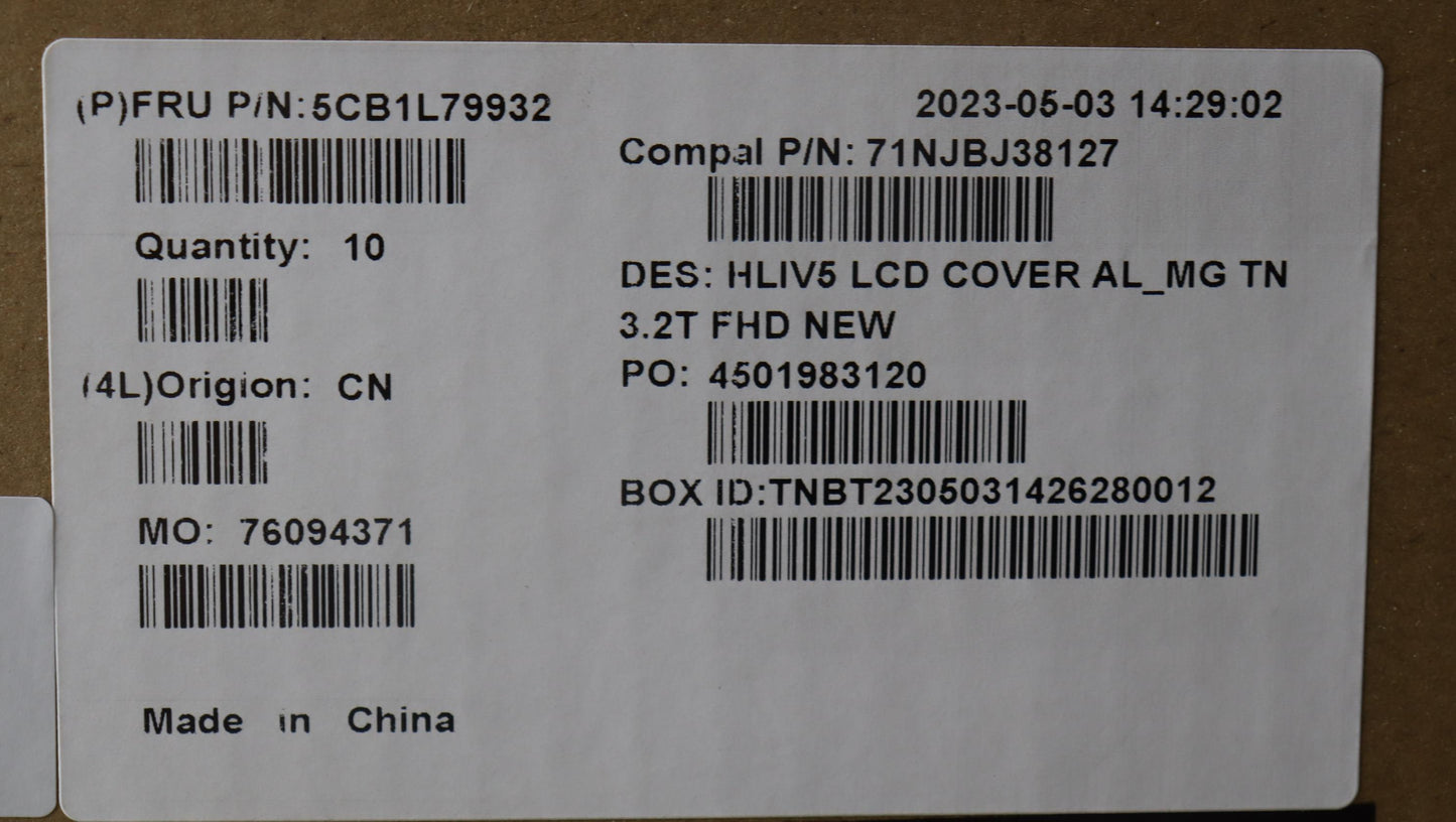Lenovo Cover Lcd Cover C 21Jf Mg Tn 3 - 5CB1L79932