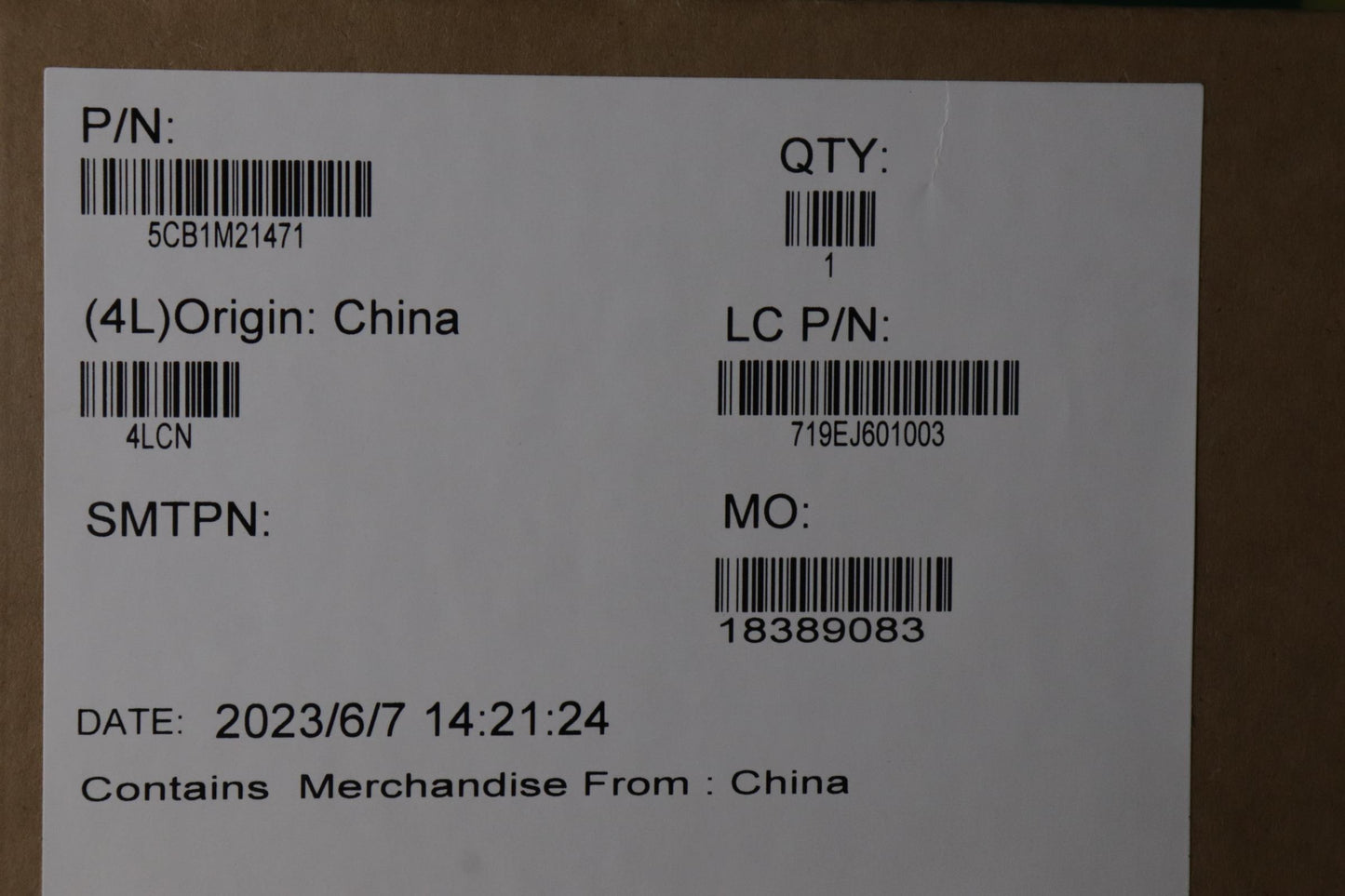 Lenovo Cover Fru E16G1_Dcover_P - 5CB1M21471
