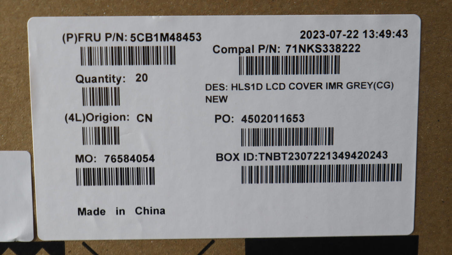 Lenovo LCD Cover, Grey, New Design - 5CB1M48453