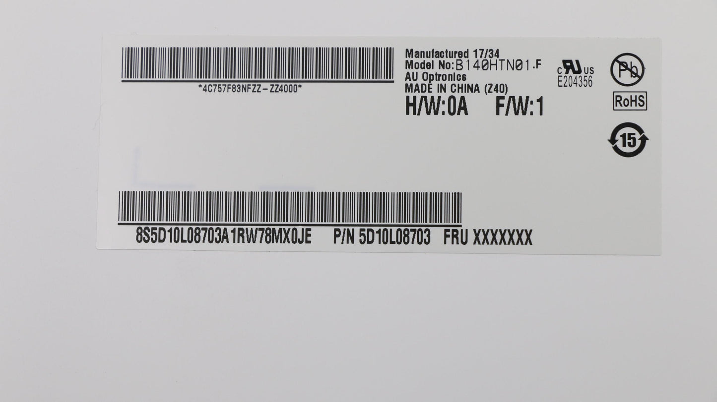Lenovo Au B140Htn01.F 0A Fhdt G S Nb - 5D10L08703
