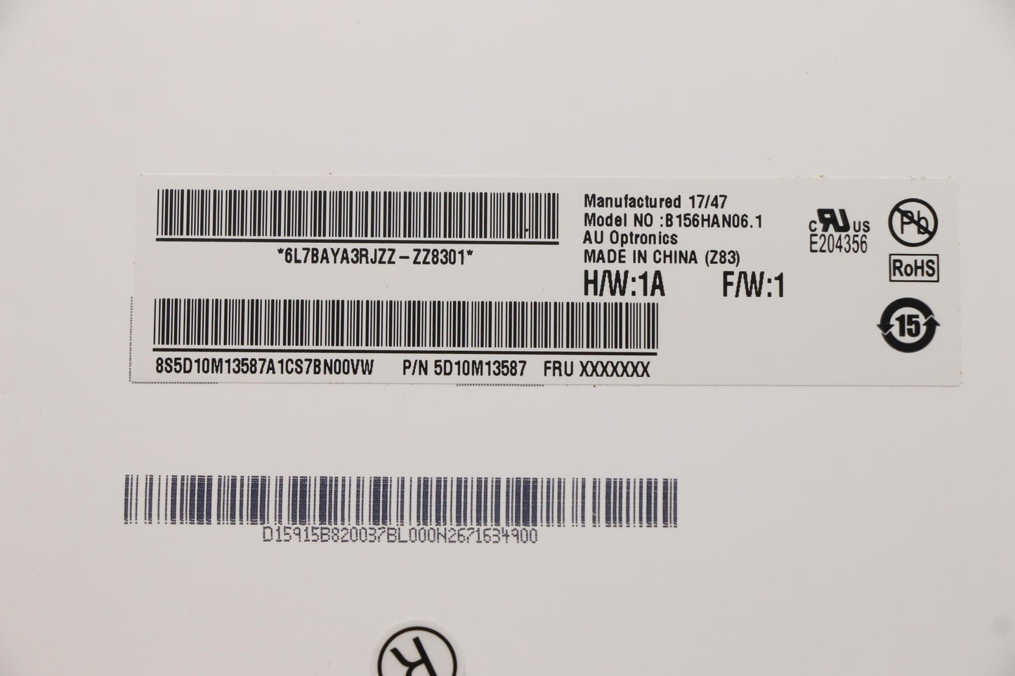 Lenovo 15.6" FHD Display, Non-Touch, Anti-Glare, IPS, 250nit - 5D10M13587