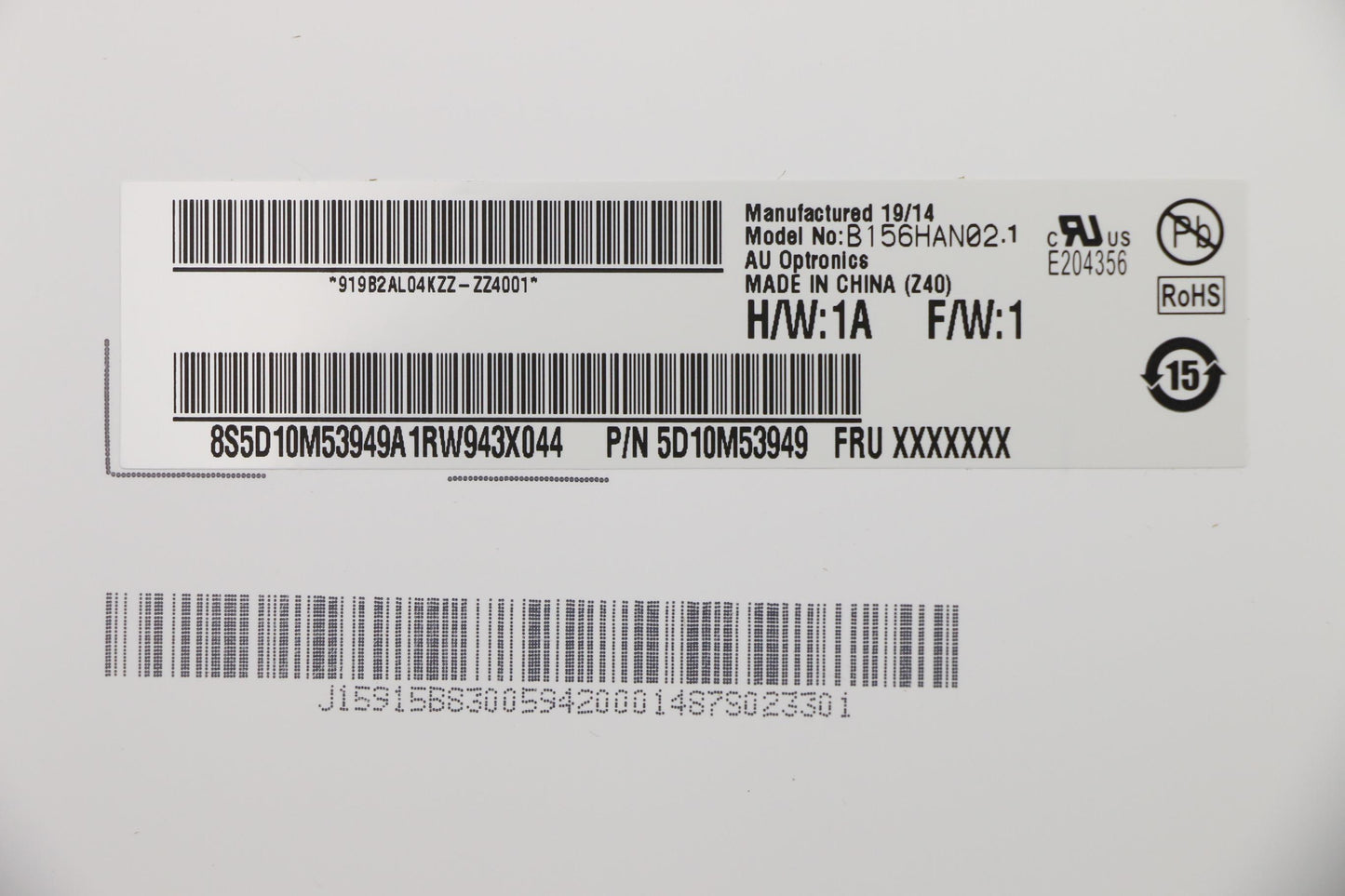 Lenovo Lcd Led M B156Han02.1 H:1A 15. - 5D10M53949