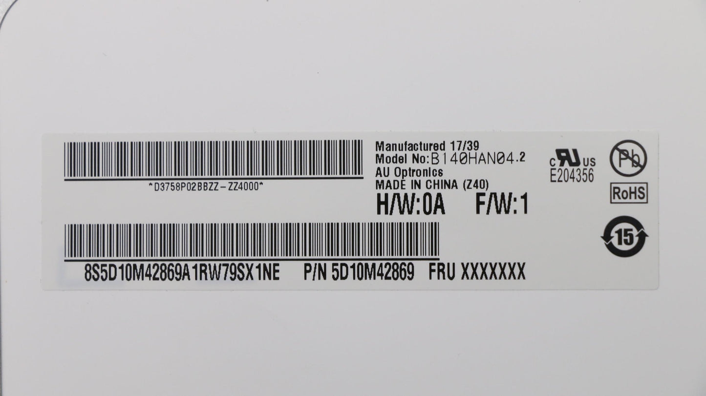 Lenovo 14" FHD LCD Module, Touch, Glare, IPS, 250nit - 5D10N45602