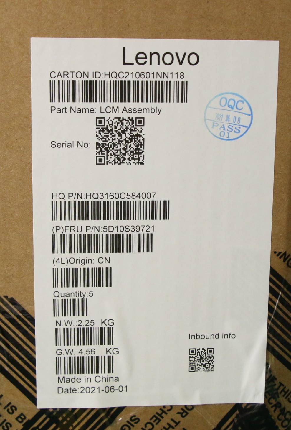 Lenovo Display Lcd Module H 20Wj Mt C - 5D10S39721