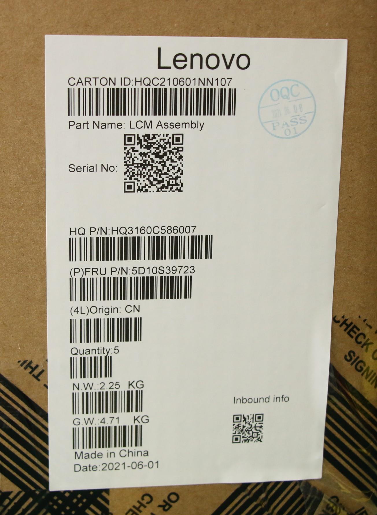 Lenovo Display Lcd Module H 20Wj Cg - 5D10S39723