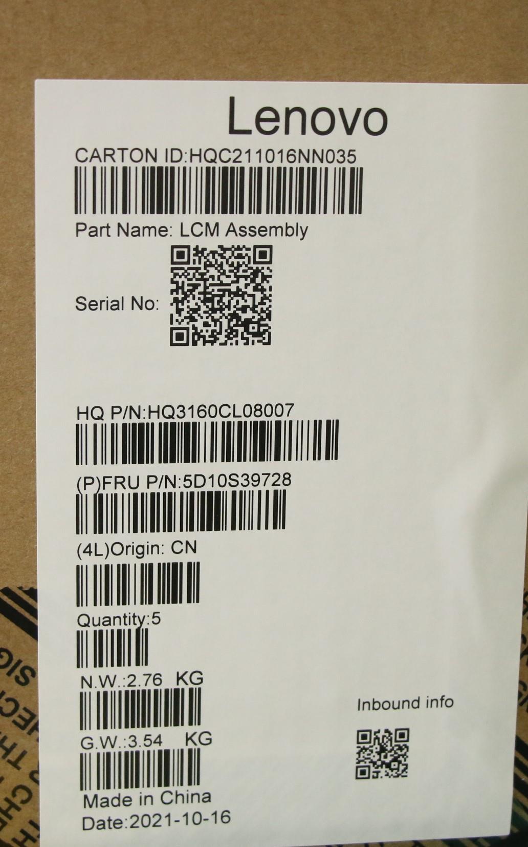 Lenovo Display Lcd Module H 82Qs Sdc+ - 5D10S39728