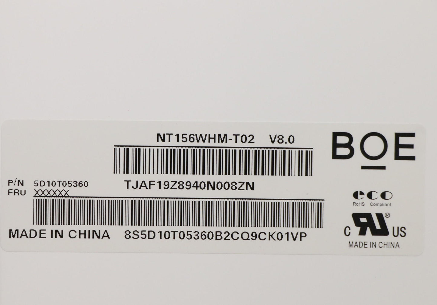 Lenovo Display, 15.6", HD, Touch, Anti-Glare, TN, 220nit - 5D10T05360