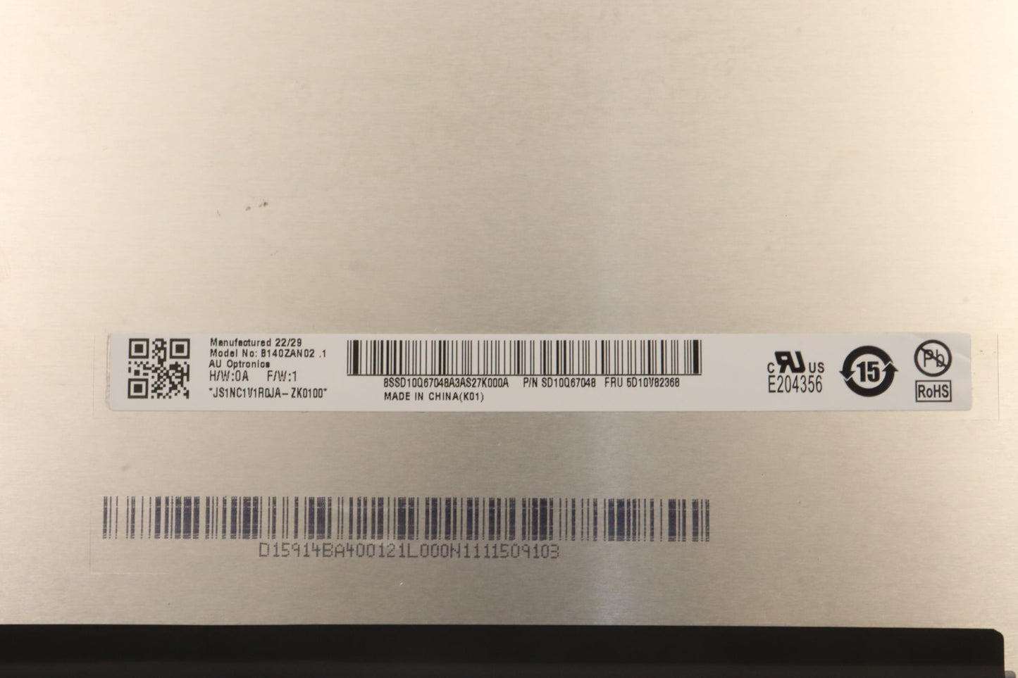 Lenovo 14" WQUXGA AUO Display Panel, Glossy - 5D10V82368