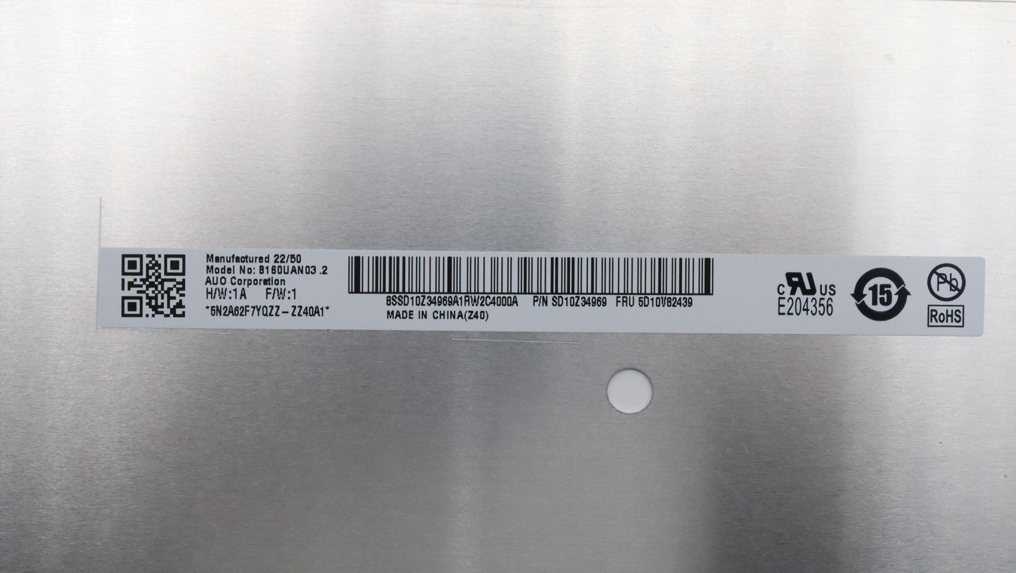 Lenovo 16" WUXGA Display, Anti-Glare, IPS, 300nits, 45% NTSC - 5D10V82439