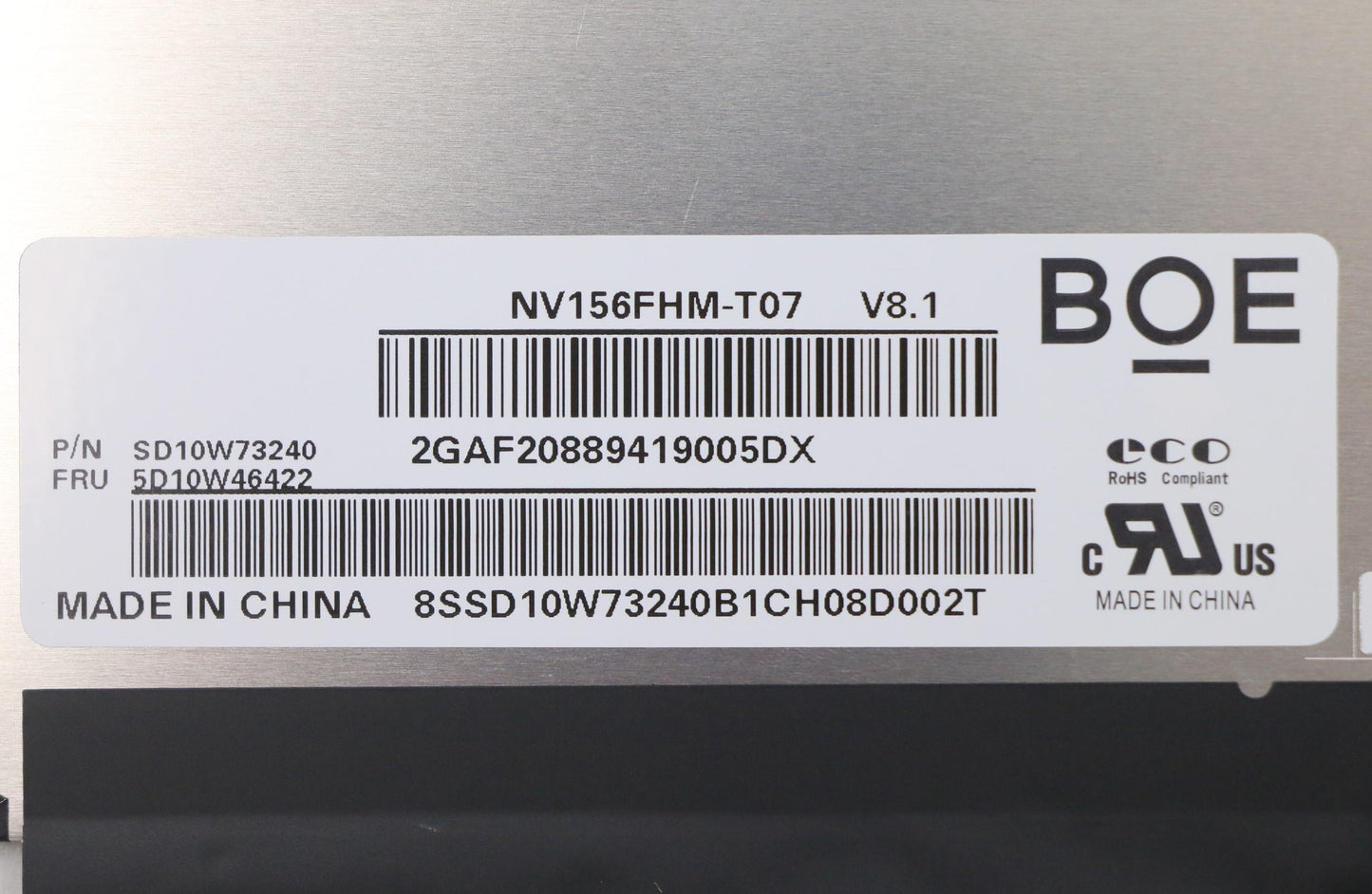 Lenovo 15.6" FHD Touch Display, Anti-Glare, IPS, 300 nits, 45% NTSC - 5D10W46422