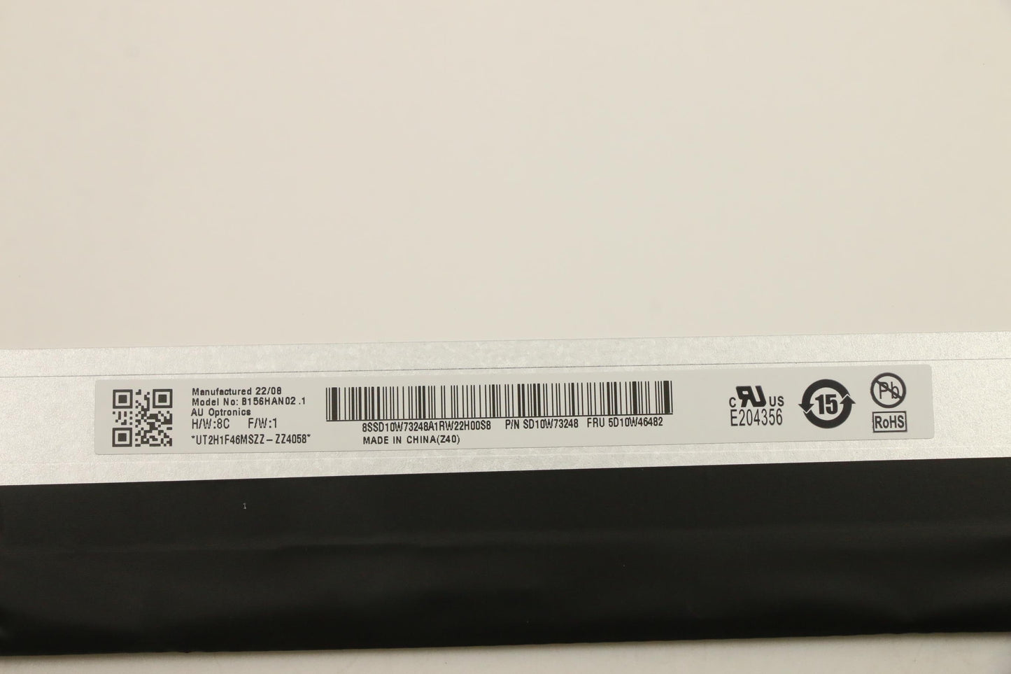 Lenovo 15.6" FHD Display Panel, Non-Touch, Anti-Glare, IPS, 250nit, 45% NTSC - 5D10W46482